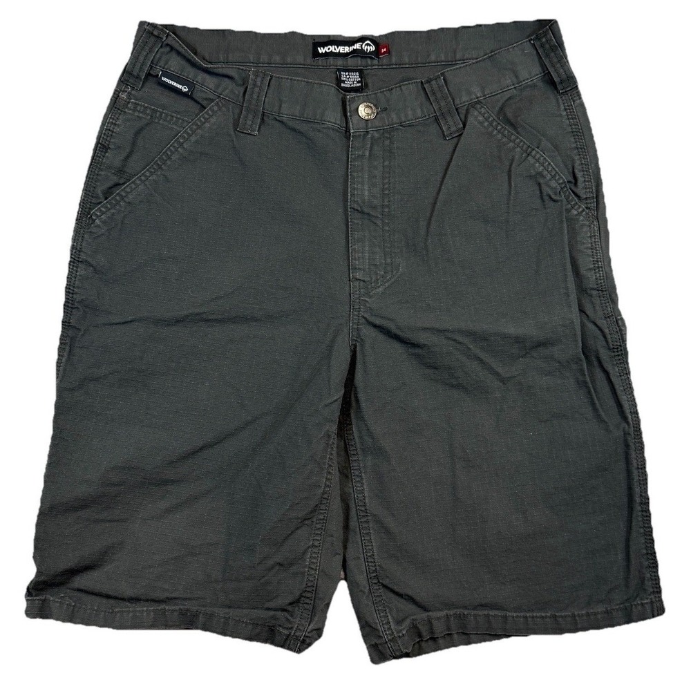 Wolverine Gray Ripstop Cotton Canvas Carpenter Shorts 34 Utility‎ Normcore